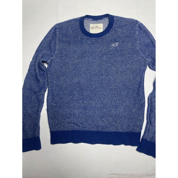 Hollister Sweaters - Hollister Women Sweater Blue White‎ Knit Crew Neck Long Sleeve Size S